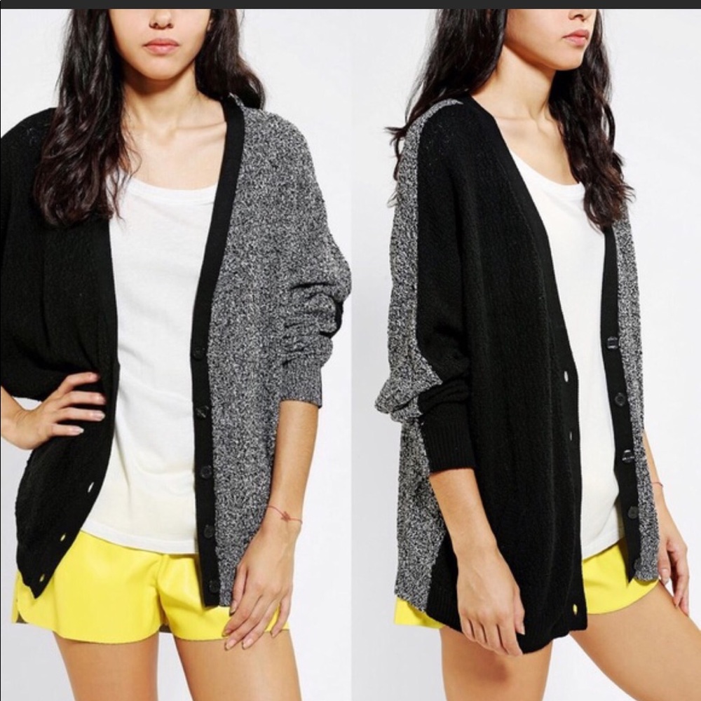 Sparkle & Fade cable knit black sweater cardigan S
